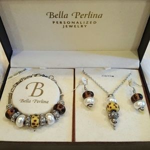 NWT LEOPARD BELLA PERLINA 3 PC. JEWELRY SET